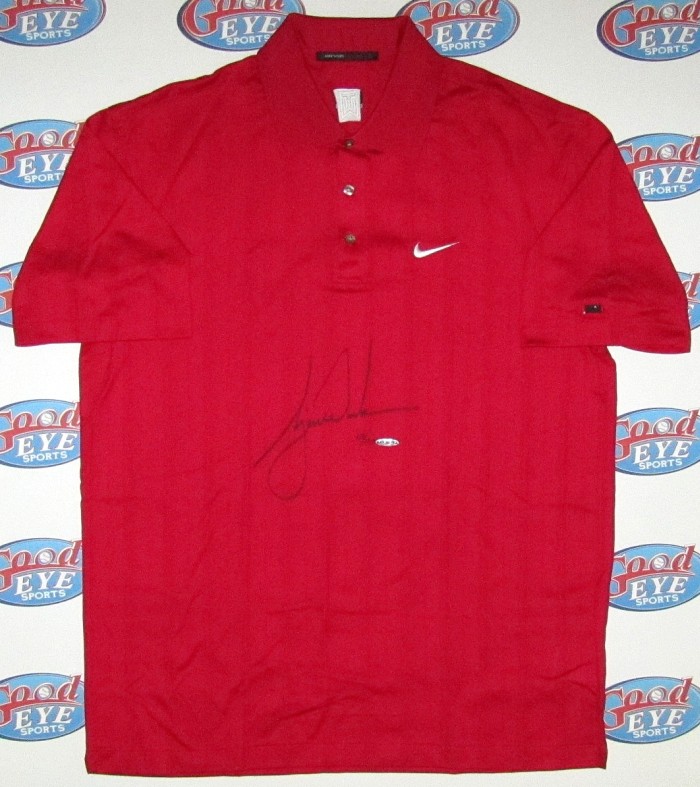 タイガー・ウッズUDA製限定品直筆サイン入り2008年US OPEN優勝着用モデルNIKEポロシャツ TIGER WOODS